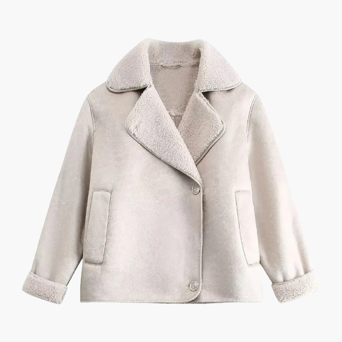 Damen Oversize Shearling Jacke für Herbst & Winter – Modischer Streetwear-Look