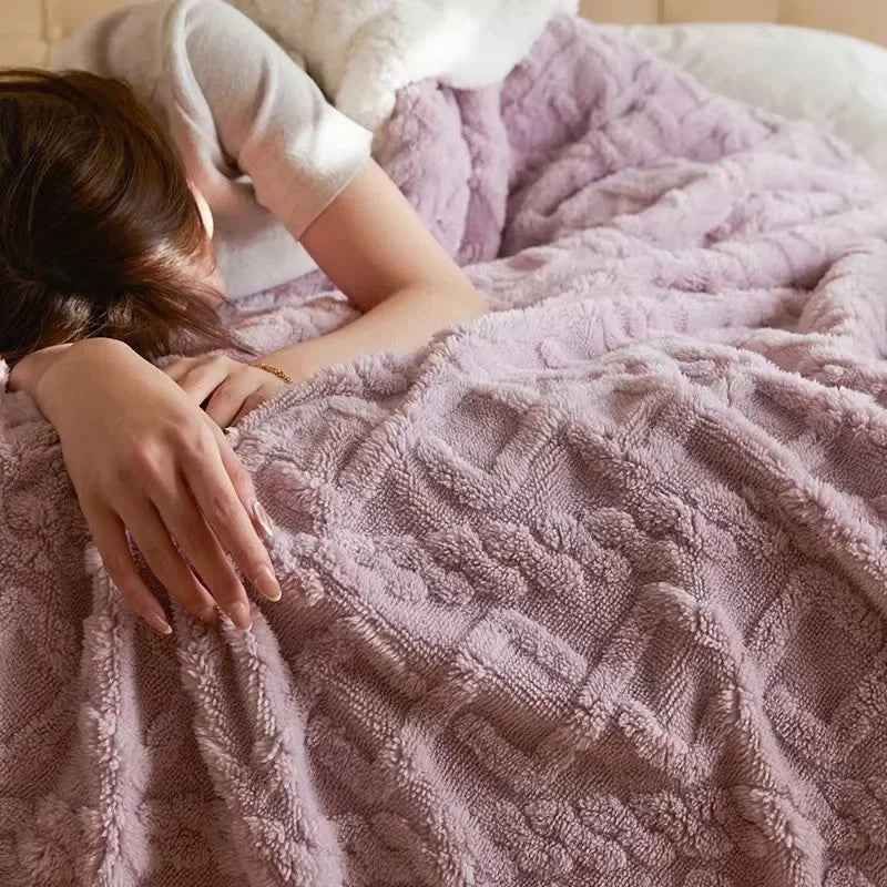 Kuschelige Winter-Schlafdecke im Luxus-Stil für Damen und Herren – Flauschige Wohlfühl-Decke für Schlafzimmer und Sofa