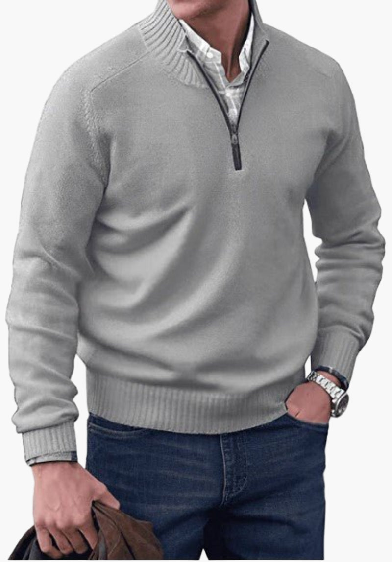 Herren Pullover mit Reißverschluss – Klassischer Strickpullover für Alltag und Büro