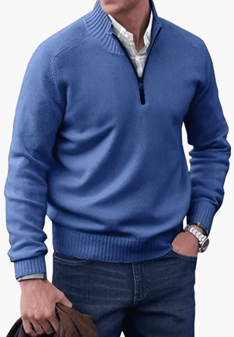 Herren Pullover mit Reißverschluss – Klassischer Strickpullover für Alltag und Büro