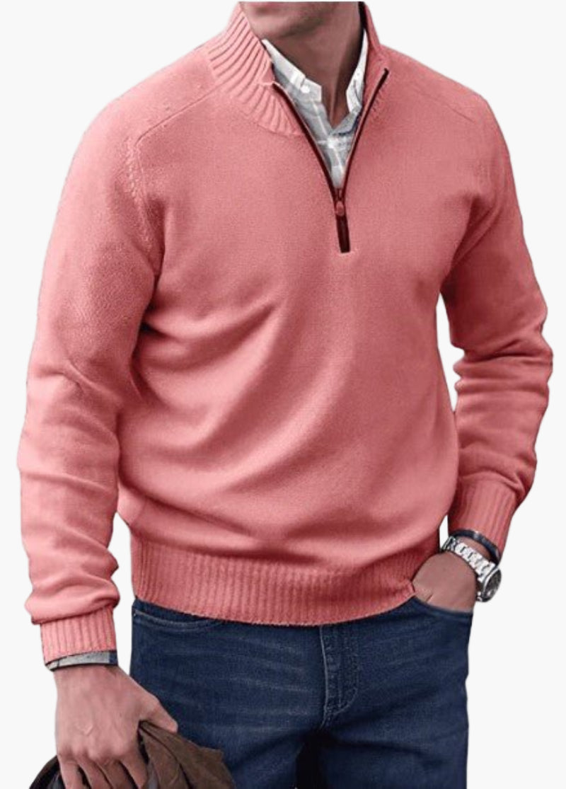 Herren Pullover mit Reißverschluss – Klassischer Strickpullover für Alltag und Büro