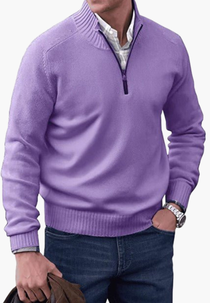 Herren Pullover mit Reißverschluss – Klassischer Strickpullover für Alltag und Büro