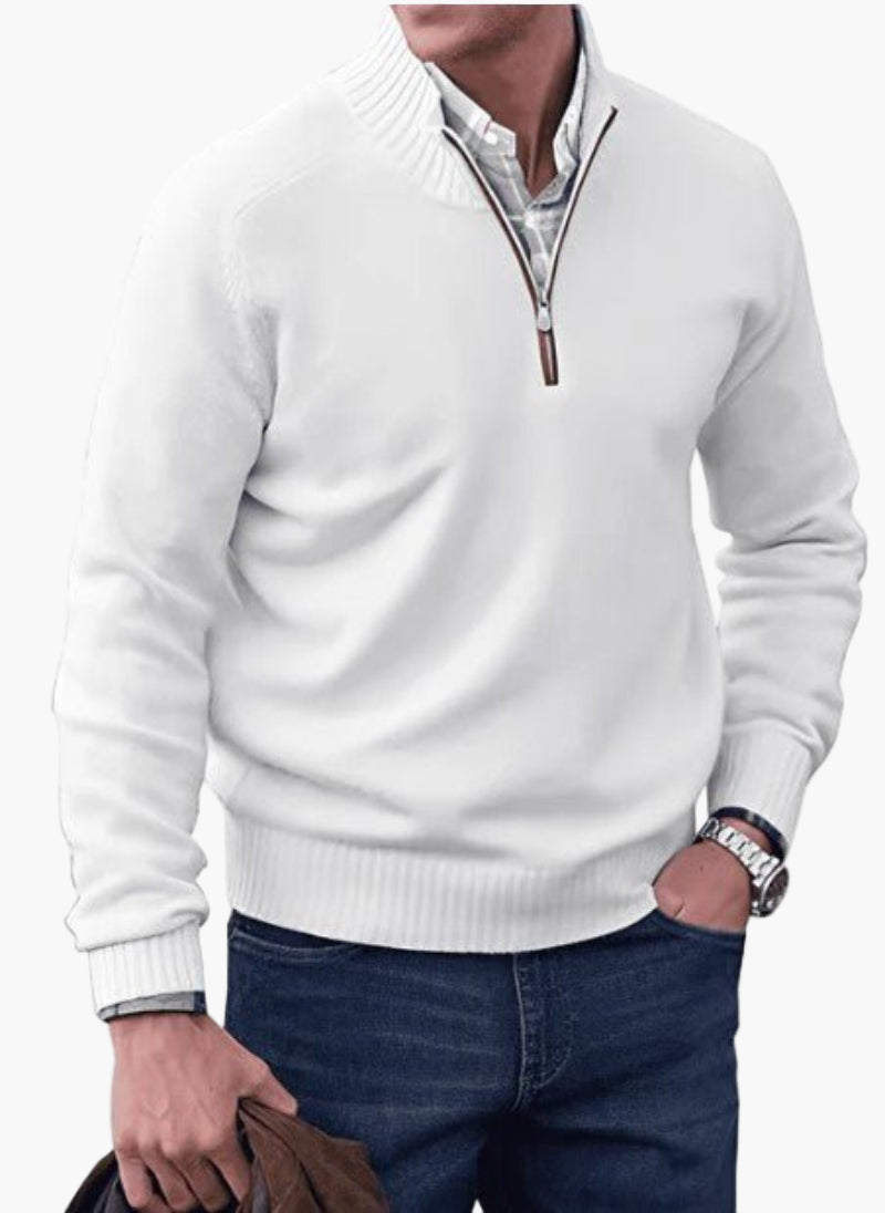 Herren Pullover mit Reißverschluss – Klassischer Strickpullover für Alltag und Büro