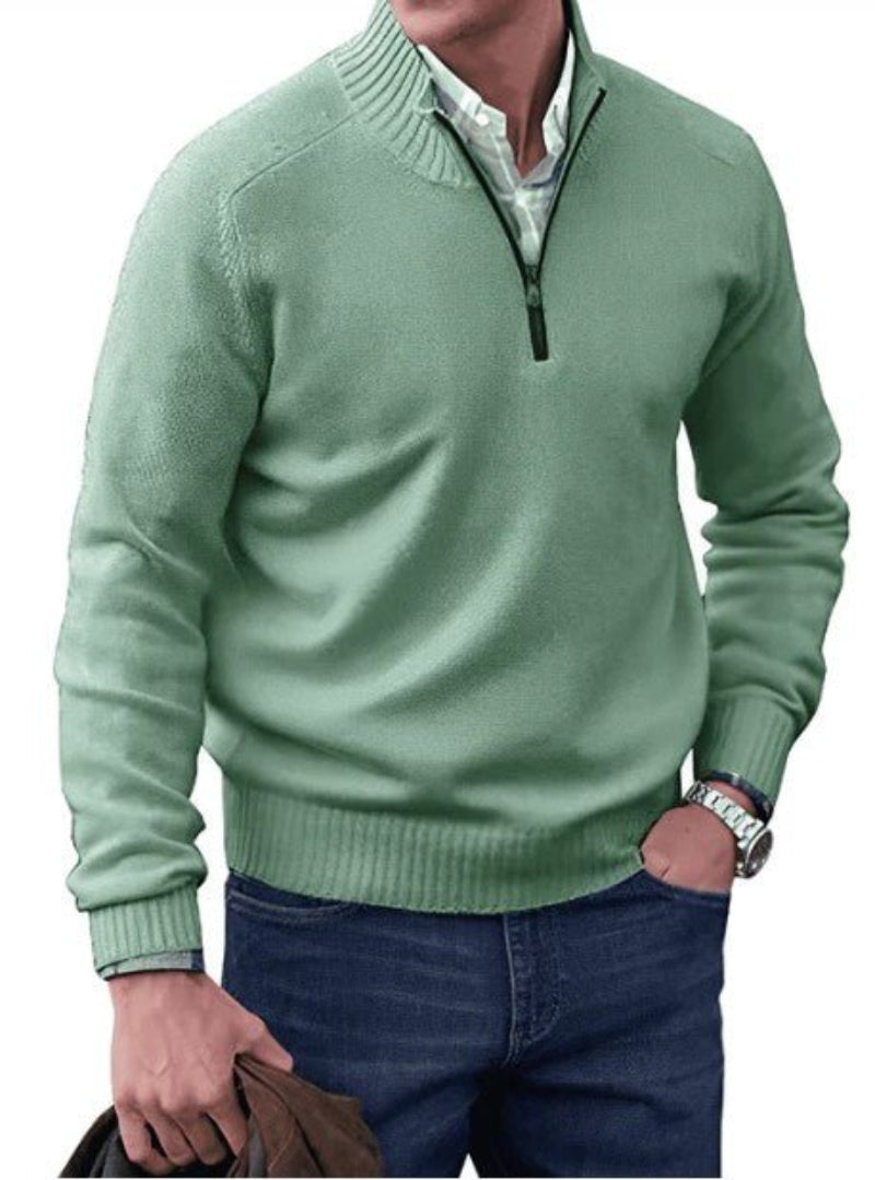 Herren Pullover mit Reißverschluss – Klassischer Strickpullover für Alltag und Büro