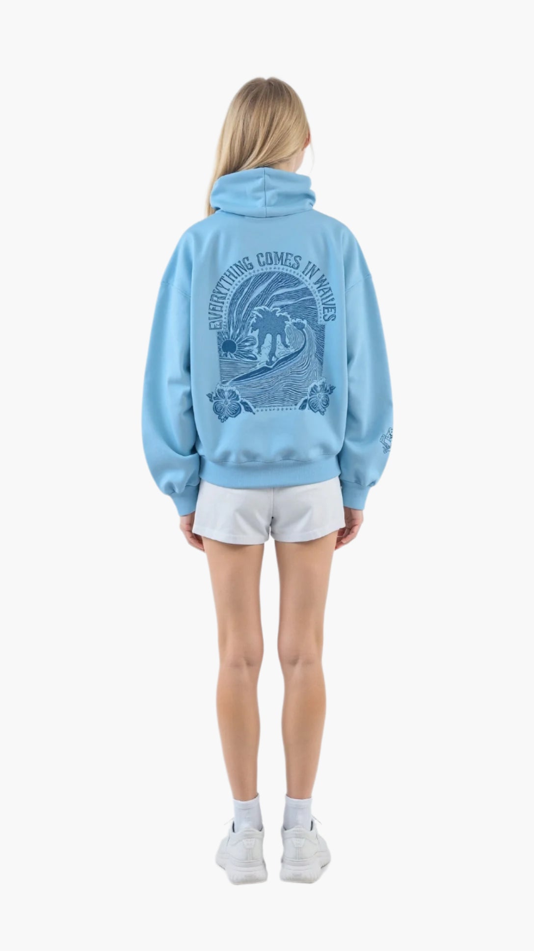 Damen Oversized Kapuzenpullover mit tropischen Stickereien – Lässiger Streetstyle Hoodie für Alltag und Freizeit