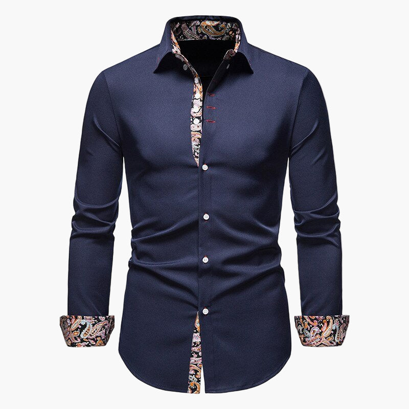 Herren Modernes Langarmhemd mit Paisley-Details – Eleganter Business- und Freizeitstil