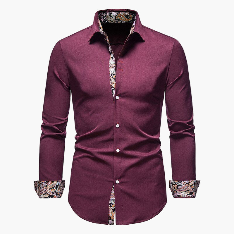 Herren Modernes Langarmhemd mit Paisley-Details – Eleganter Business- und Freizeitstil