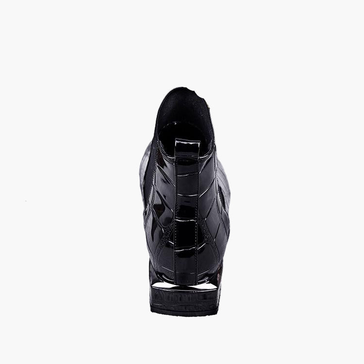 Damen Stiefelette im eleganten Kroko-Look für Herbst und Winter, modischer Komfort für Casual- und Rock-Styles