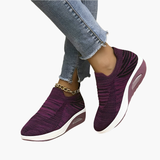 Damen Slip-On Sneaker – Bequeme Freizeitschuhe mit modernem Strickdesign für Alltag und Freizeit