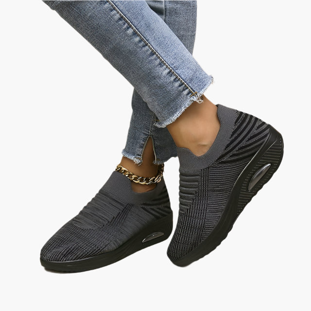 Damen Slip-On Sneaker – Bequeme Freizeitschuhe mit modernem Strickdesign für Alltag und Freizeit