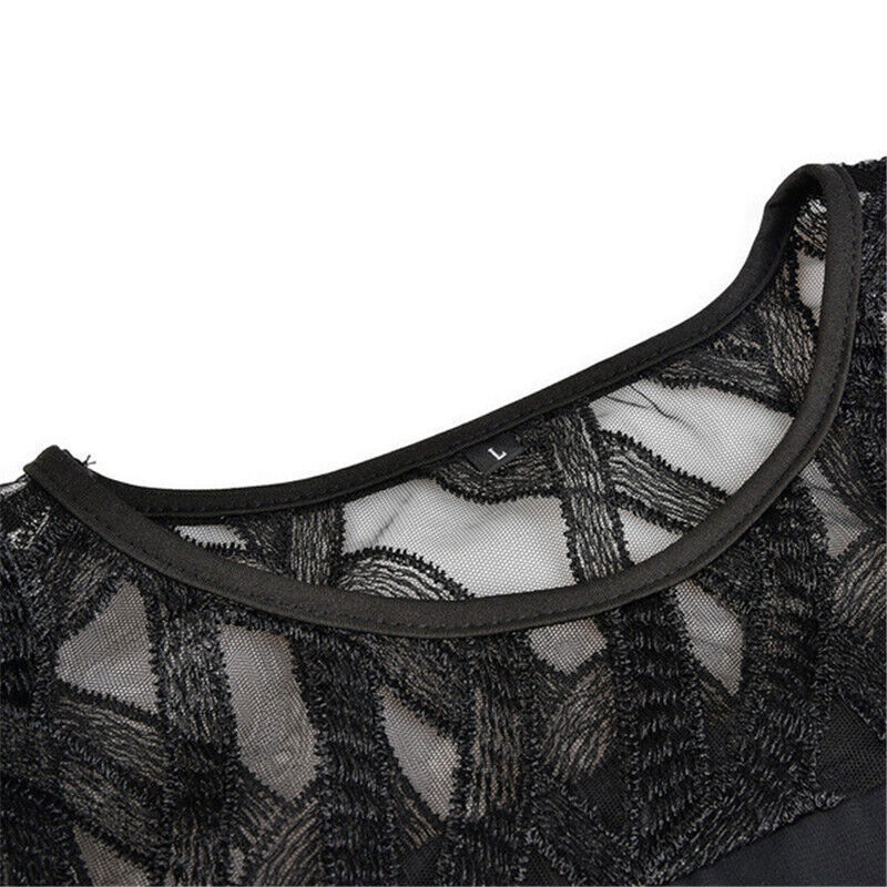 Damen Midikleid Übergröße Elegant mit Spitzeneinsatz – Stilvolles Abendkleid für festliche Anlässe