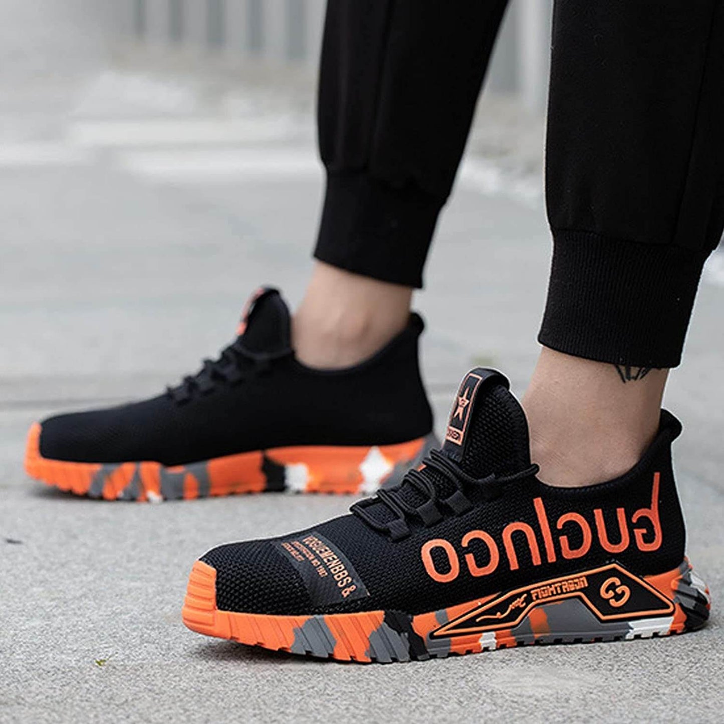 Herren Arbeitsschuhe Sicherheits Sneaker mit Stahlkappe – Atmungsaktive und Leichte Berufsschuhe für Baustelle & Outdoor