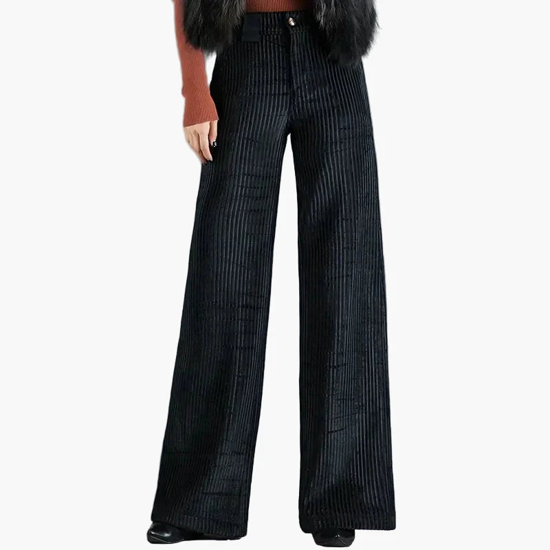 Damen Cord Schlaghose Elegant Weites Bein Freizeit Business