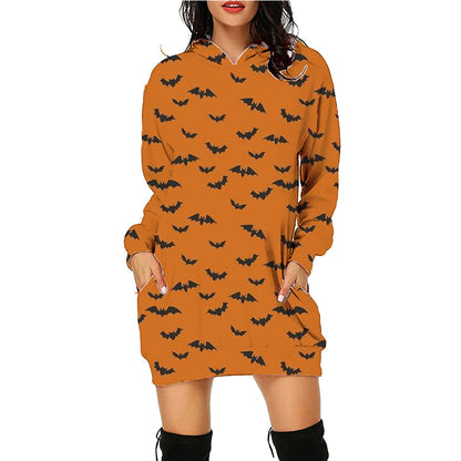 Damen Halloween Hoodie Kleid – Lustiges Kostüm für Halloween-Partys & Gruselige Anlässe