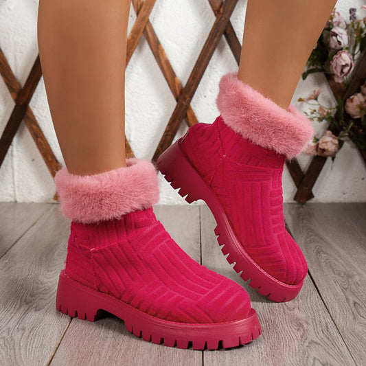 Megan – Dicke Damen-Winterstiefel mit Plüsch