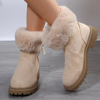 Nicola – Warme Plüschstiefel mit Seitenreißverschluss