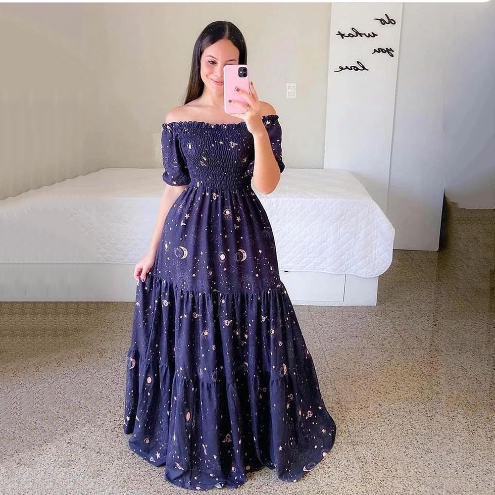 Heidi – Florales Damen-Maxikleid mit Off-Shoulder-Design