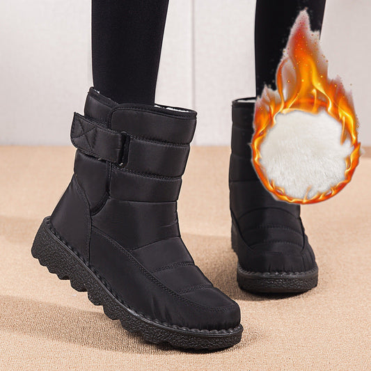 Donna – Wasserfeste Damenplattform-Winterstiefel mit Warmem Plüsch