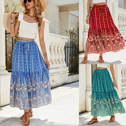 Marion – Weites Damenstrandkleid mit Print