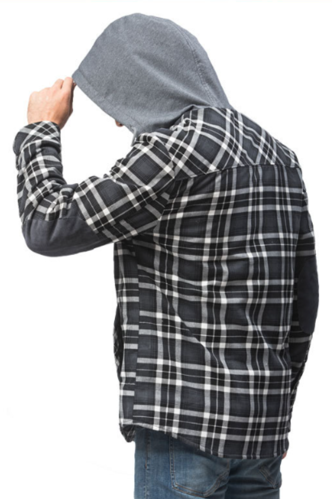 Herren Flanelljacke mit Kapuze – Gefüttertes Holzfällerhemd für Outdoor und Freizeit