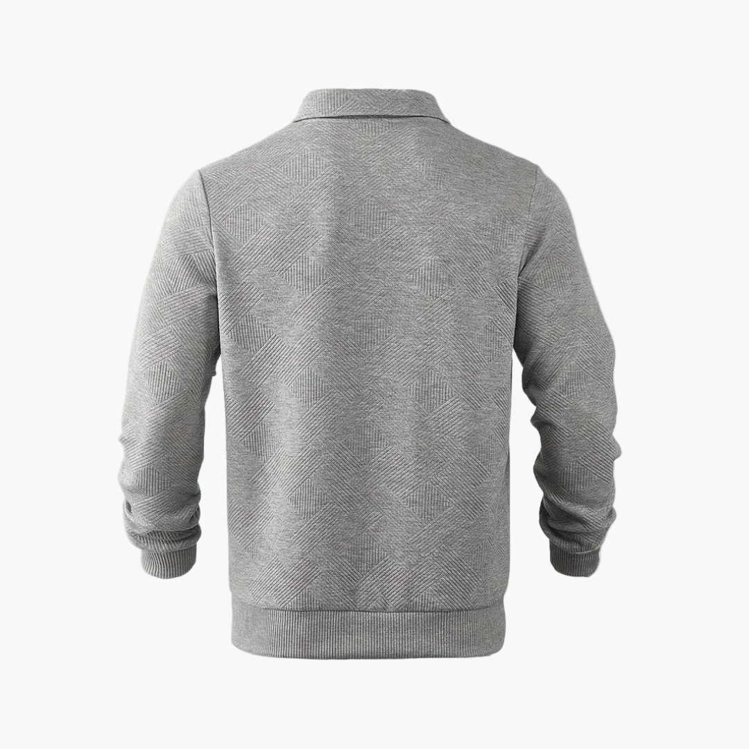 Herren Vintage Sweatshirt mit Reißverschluss-Kragen und geometrischem Muster – Lässig & Stilvoll für Alltag und Freizeit