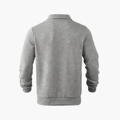 Herren Vintage Sweatshirt mit Reißverschluss-Kragen und geometrischem Muster – Lässig & Stilvoll für Alltag und Freizeit