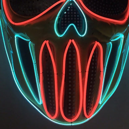 Halloween LED Leuchtmaske für Erwachsene – Gruselige Skull-Maske für Party & Kostüm