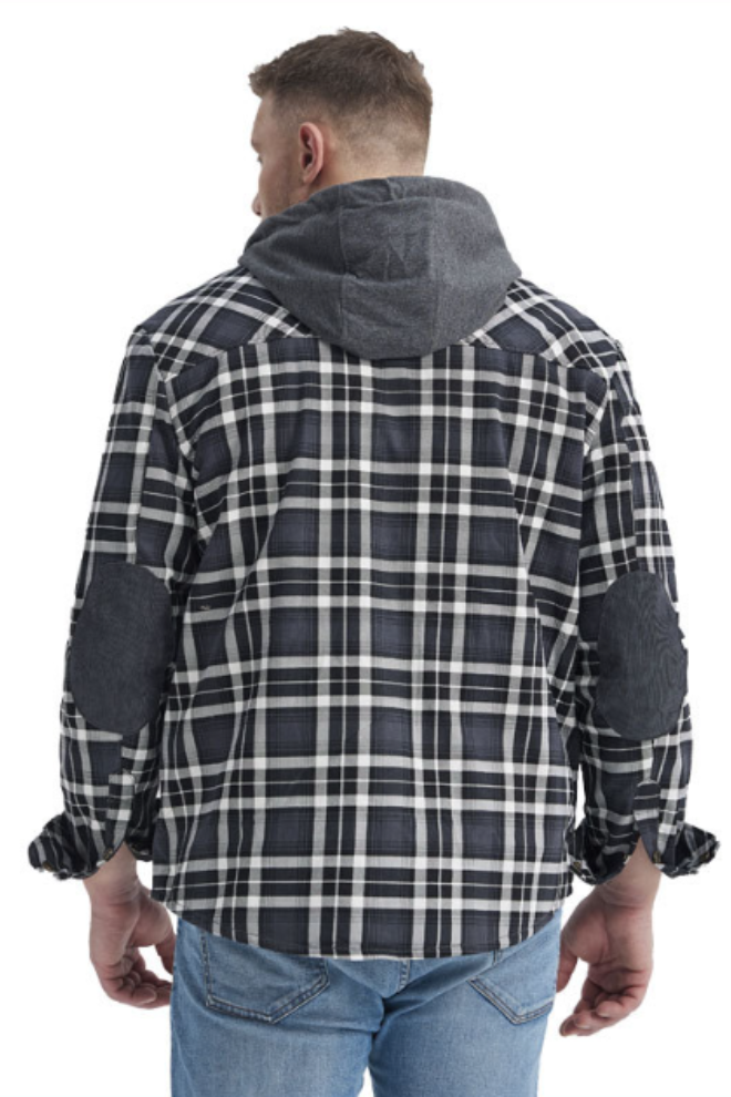 Herren Flanelljacke mit Kapuze – Gefüttertes Holzfällerhemd für Outdoor und Freizeit