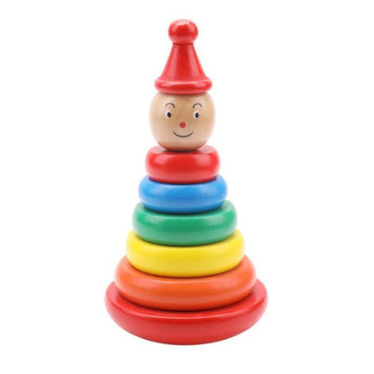 Kinder Stapelturm Holzspielzeug – Lernspiel für Jungen und Mädchen, Regenbogen-Turm, Montessori Pädagogik