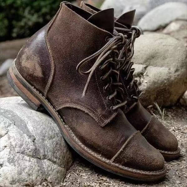 Herren Leder Stiefel – Klassische Schnürboots für Alltag und Business