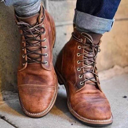 Herren Leder Stiefel – Klassische Schnürboots für Alltag und Business