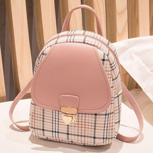 Michelle – Damen Rucksack mit Karo-Muster und Münzbörse