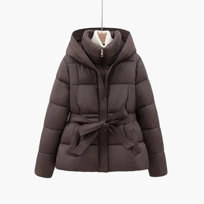 Damen Winter Steppjacke Parka mit Gürtel – Modischer Outdoor Mantel