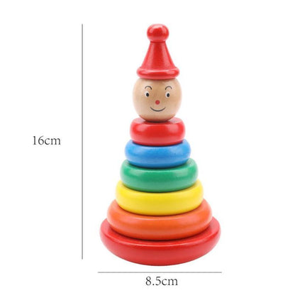 Kinder Stapelturm Holzspielzeug – Lernspiel für Jungen und Mädchen, Regenbogen-Turm, Montessori Pädagogik