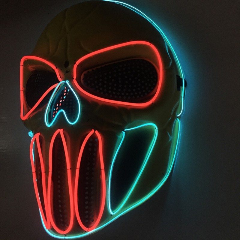 Halloween LED Leuchtmaske für Erwachsene – Gruselige Skull-Maske für Party & Kostüm