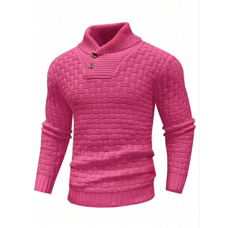 Thomas – Schlanker Herrenrollkragenpullover mit Knopfdesign