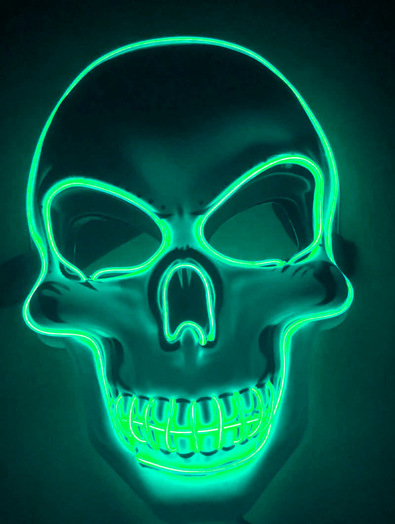 Halloween LED Leuchtende Schädelmaske – Unisex Grusel-Kostüm & Party-Accessoire