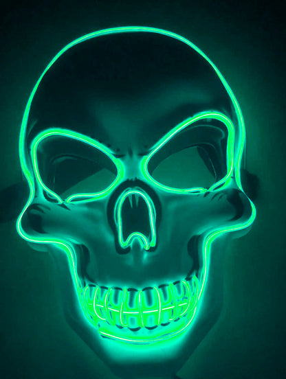 Halloween LED Leuchtende Schädelmaske – Unisex Grusel-Kostüm & Party-Accessoire