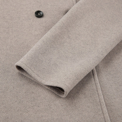 Melissa – Vintage Brauner Wollmantel mit V-Ausschnitt