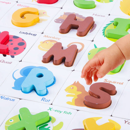 Kinder Lernspielzeug Alphabet Holzbuchstaben Pädagogisches Puzzle-Set