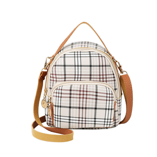 Melanie – Lässiger Rucksack mit Karo-Muster