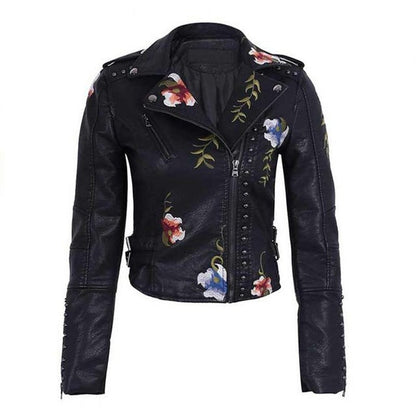 Melanie – Punk Kunstlederjacke in Weiß für Damen