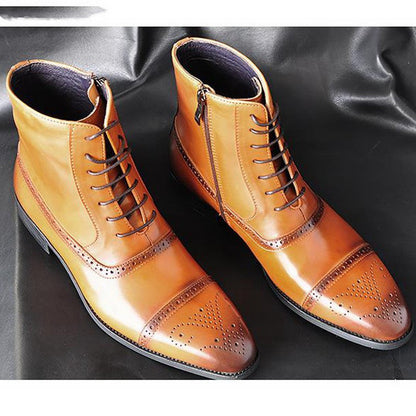 Damian – Große Herren-Winterstiefel aus Vintage-Leder