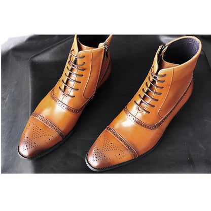 Damian – Große Herren-Winterstiefel aus Vintage-Leder