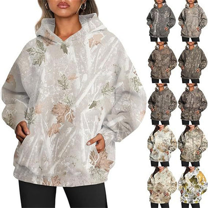 Louise – Oversize Damen-Hoodie mit Ahornblatt-Muster