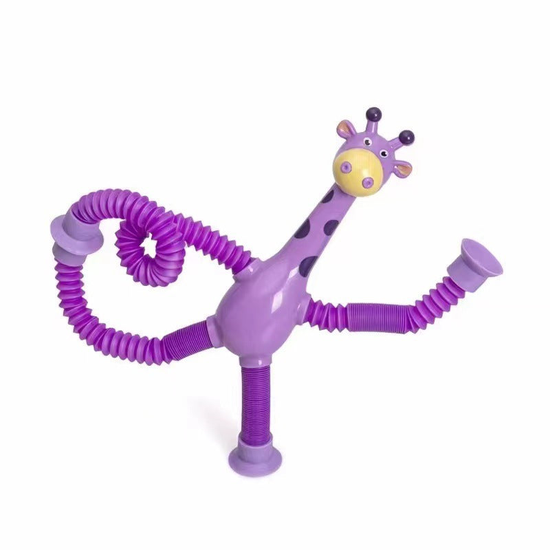 Kinder Cartoon Giraffe Teleskop-Tube Saugnapf Spielzeug – Sensorisches Fidget & Stressabbau