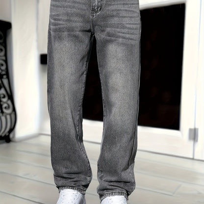 Herren Gerade Schnitt Jeans – Klassischer Streetwear Style für Alltag und Freizeit