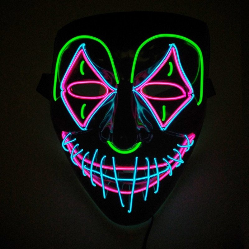 Halloween LED Leuchtmaske für Erwachsene – Gruselige Party Maske für Kostüm & Dekoration