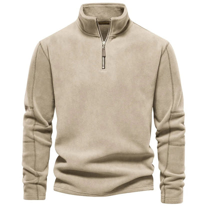 Ron – Stehkragen-Reißverschluss-Sweatshirt mit Fleece