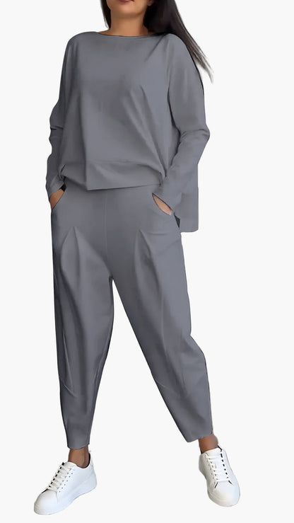 Damen Zweiteiliges Cozy Freizeitset – Bequemer Loungewear-Anzug für Alltag & Entspannung